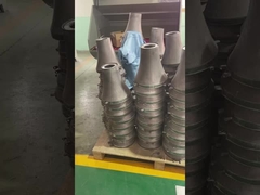 The housing of garden lights are being polished...All aluminum products.