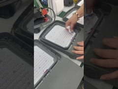 Waterproog floodlight component assembly production line process.