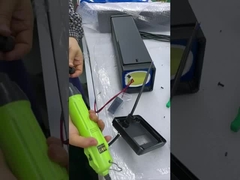 Solar panel battery box installation.