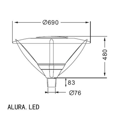 Top Post Designed For Vertical Installation 40W LED Garden Light Fixtures