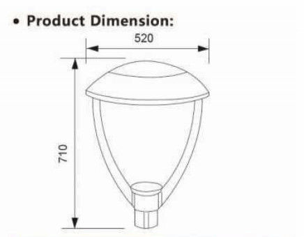 IP65 High Pole Lumileds 5050 LED Outdoor Garden Lighting Fixtures